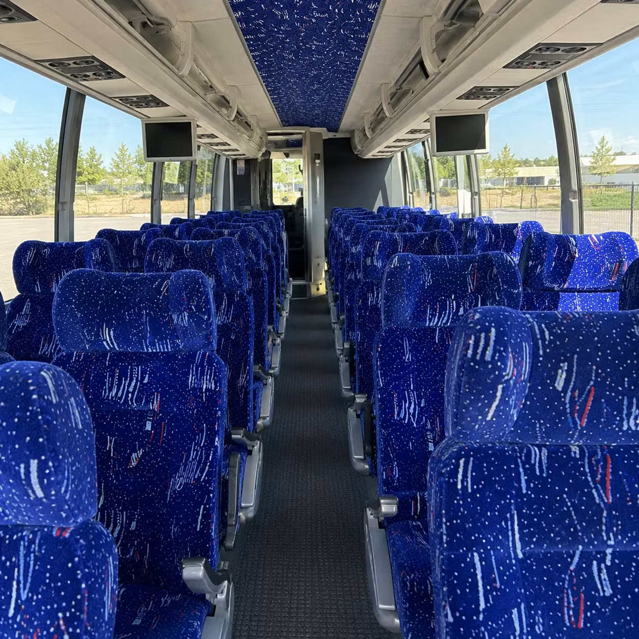 56 passenger charter bus inside